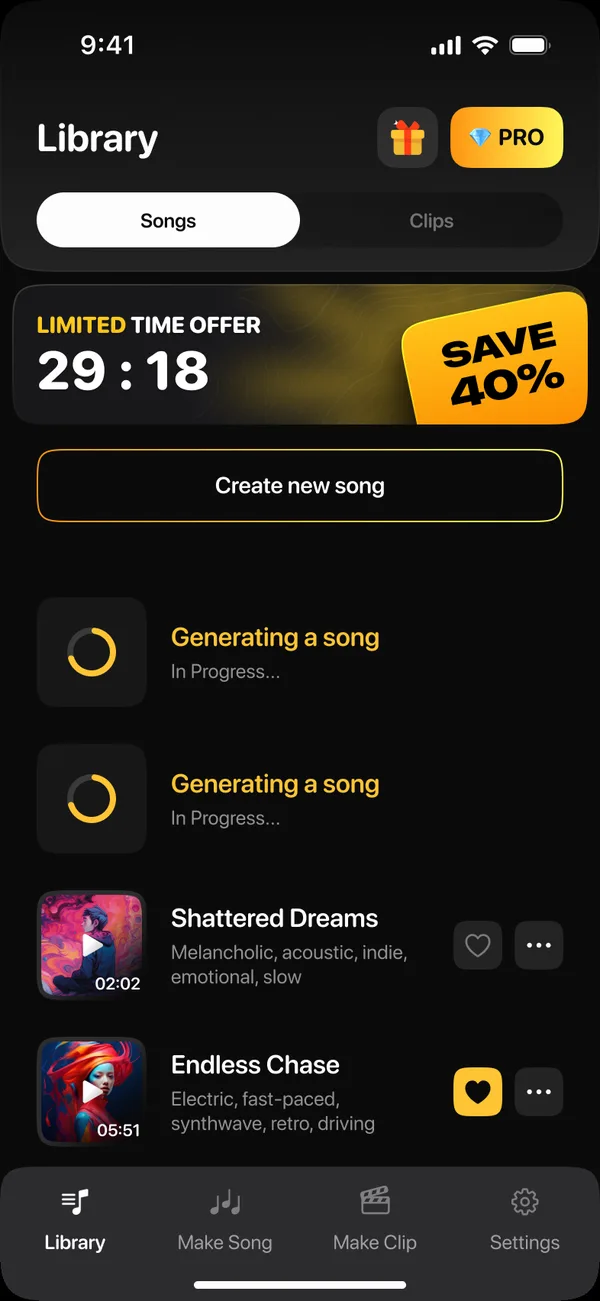 Your song library